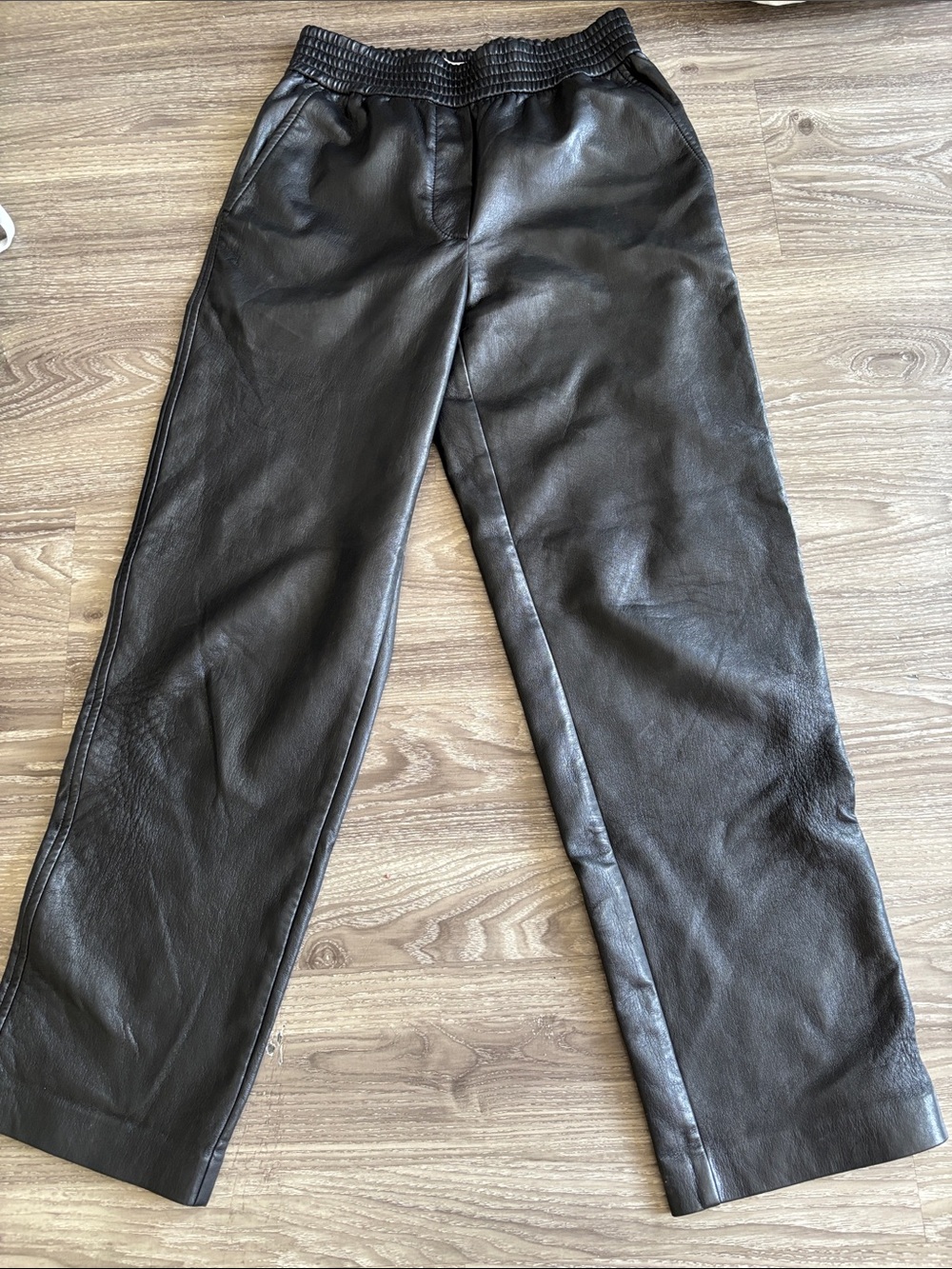 Wilfred Black Faux Leather Jogger Pants